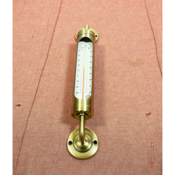 Hearth & Hand with Magnolia Brass Outdoor Weather Thermometer - Picture 1 of 4